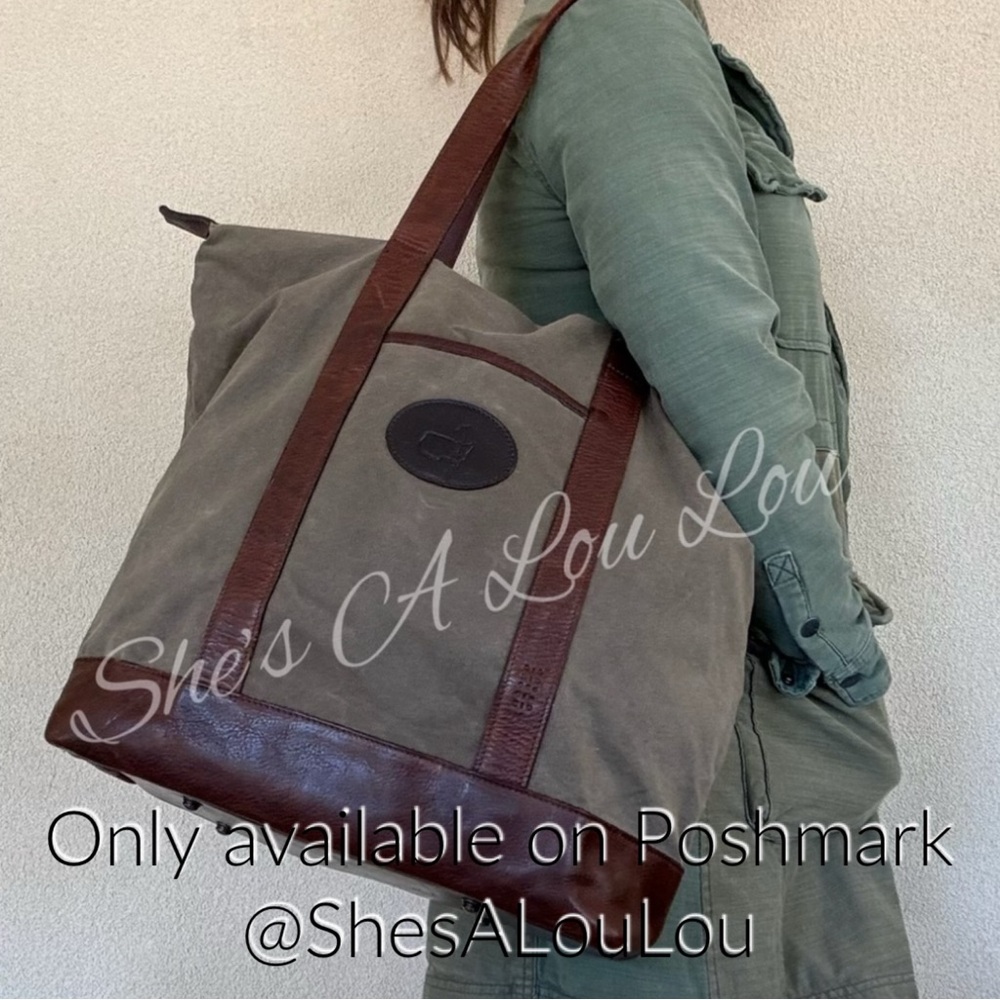 Moore & Giles Quality Large Waxed Canvas/Leather Tote Bag